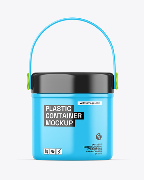 Glossy Plastic Food Container Mockup