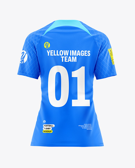 Women&#039;s Football T-Shirt Mockup - Back View