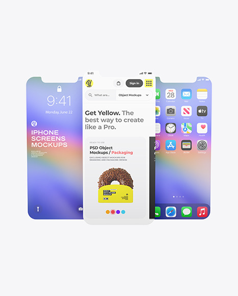 iPhone Screens Mockup
