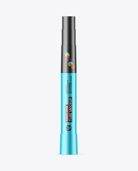 Matte Metallic Mascara Tube Mockup