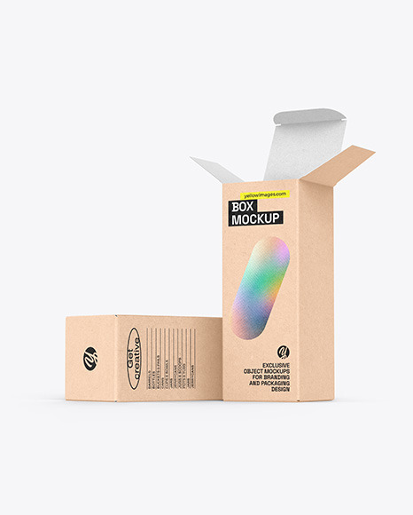 Two Kraft Boxes Mockup