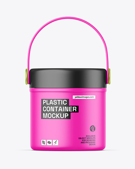 Matte Plastic Food Container Mockup