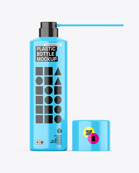 Glossy Spray Bottle Mockup