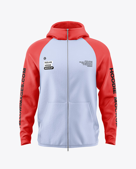 Men&#039;s Full-Zip Hoodie Mockup - Front View