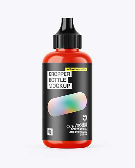 Glossy Dropper Bottle Mockup