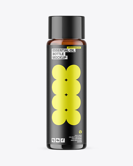 Amber Glass Essential Oil Bottle Mockup