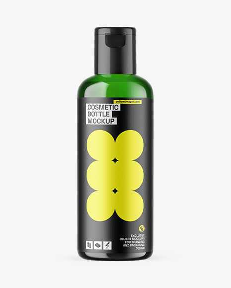 Green Cosmetic Bottle Mockup