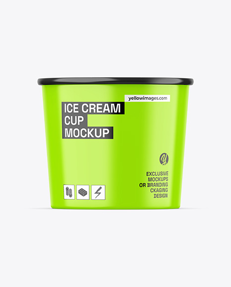 Glossy Ice Cream Cup Mockup