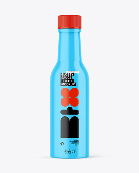 Glossy Sauce Bottle Mockup
