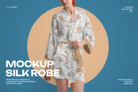 4 Mockups of a Silk Robe