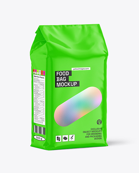 Glossy Food Bag Mockup