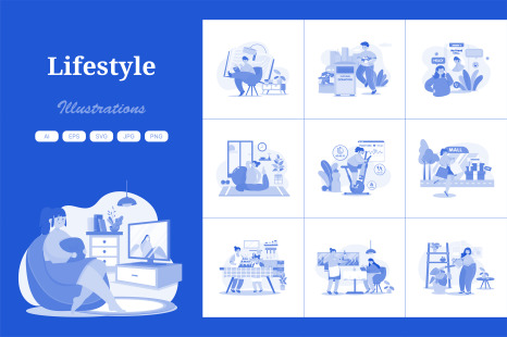 M532_Daily Lifestyle Illustration Pack
