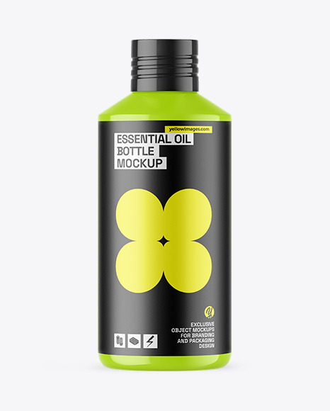 Glossy Essential Oil Bottle Mockup