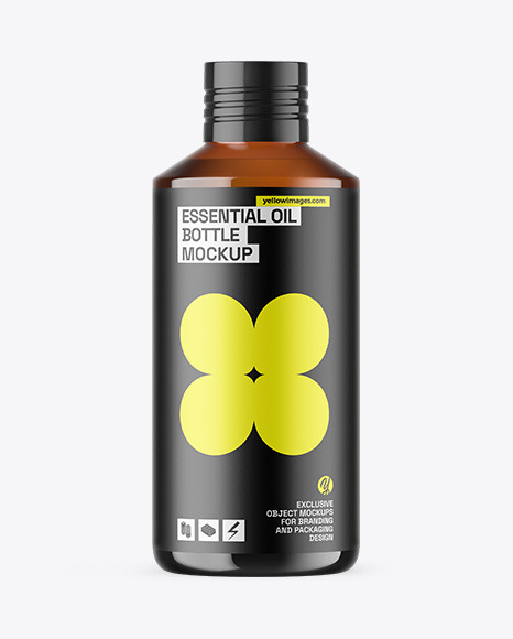 Amber Glass Essential Oil Bottle Mockup