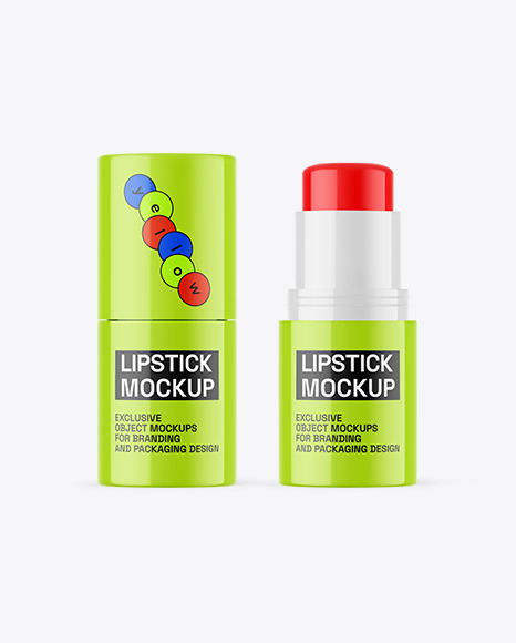 Glossy Lipstick Mockup