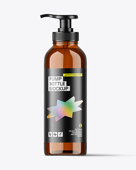 Amber Pump Bottle Mockup