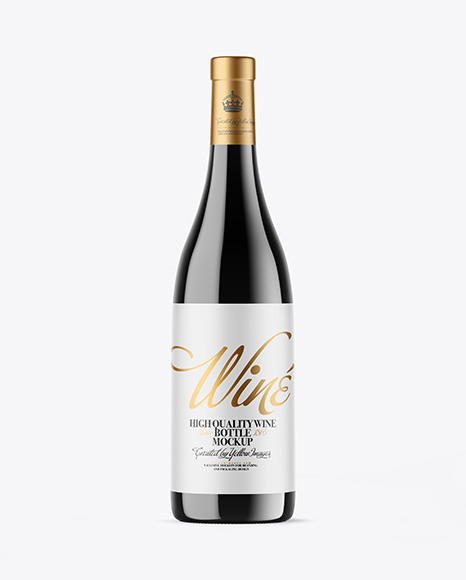 Dark Glass Wine Bottle Mockup