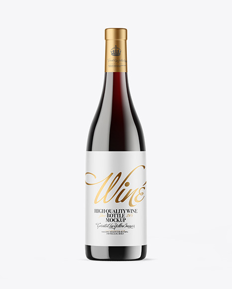 Antique Green Glass Red Wine Bottle Mockup