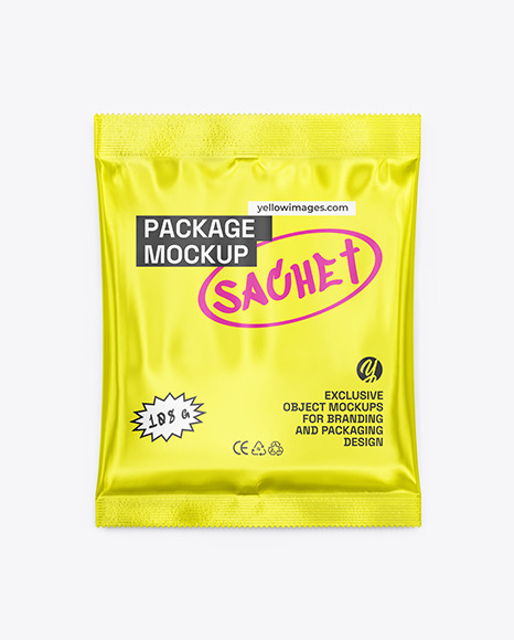 Matte Metallic Sachet Mockup