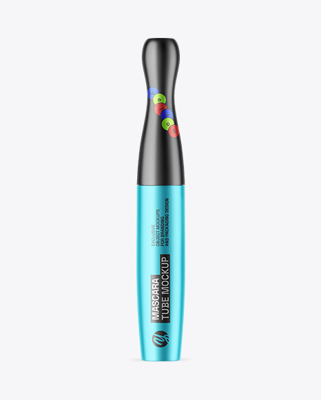 Matte Metallic Mascara Tube Mockup
