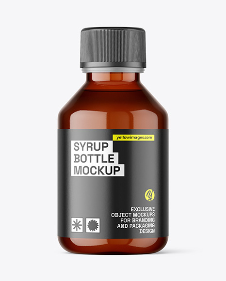 Amber Syrup Bottle Mockup