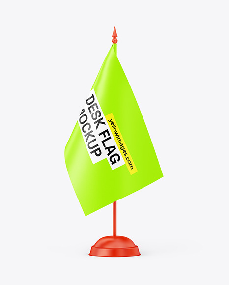 Desk Flag Mockup with Matte Flagpole