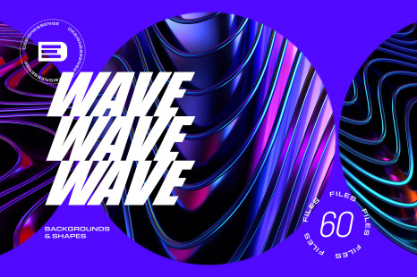 Glossy Waves Backgrounds &amp; Shapes