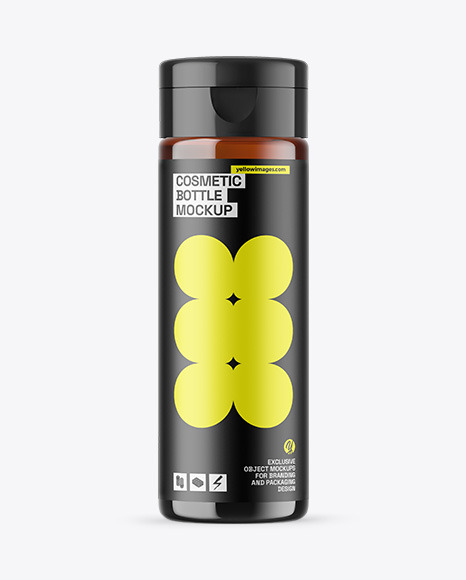 Amber Cosmetic Bottle Mockup