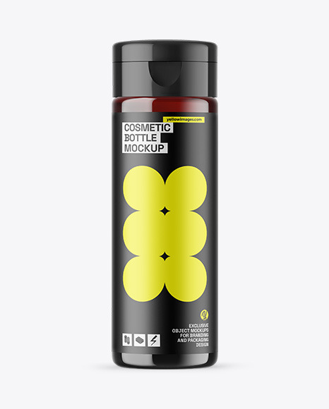 Dark Amber Cosmetic Bottle Mockup