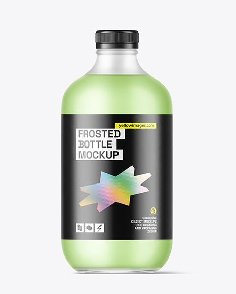 Frosted Bottle with Screw Cap Mockup