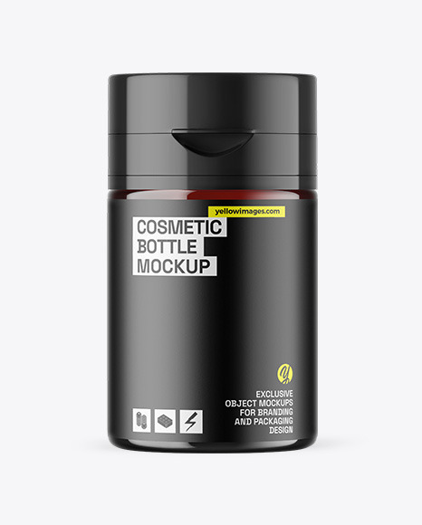 Dark Amber Cosmetic Bottle Mockup