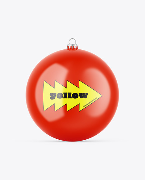 Glossy Christmas Ball Mockup
