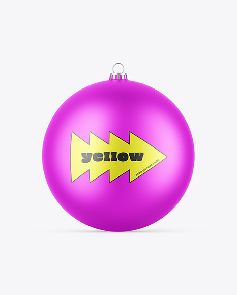 Matte Metallic Christmas Ball Mockup