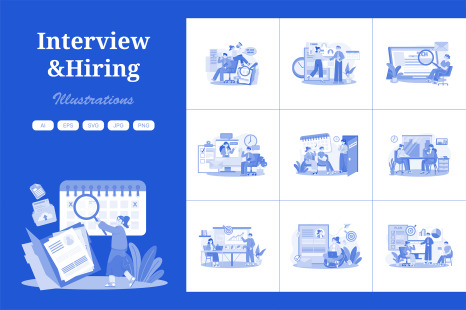 M528_Interview &amp; Hiring Illustration Pack