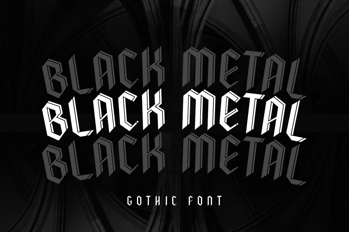 Gothic - Modern Blackletter Font on Yellow Images Creative Store