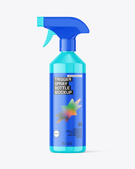 Glossy Trigger Spray Bottle Mockup