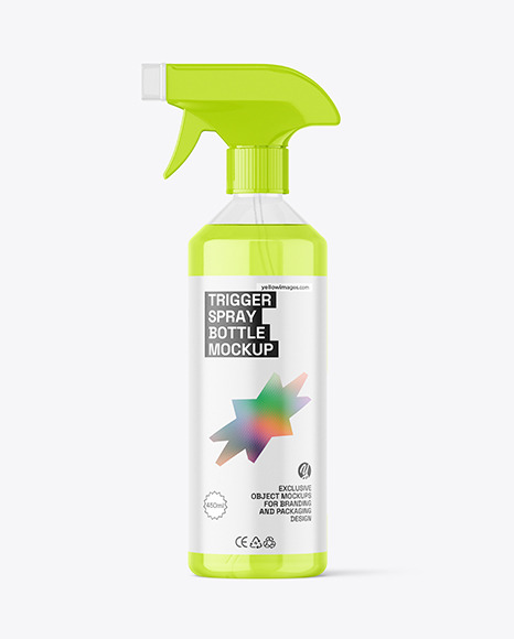 Clear Trigger Spray Bottle Mockup