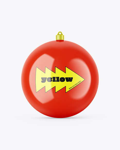 Glossy Christmas Ball Mockup