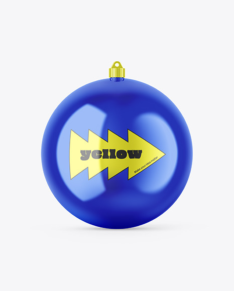 Glossy Metallic Christmas Ball Mockup