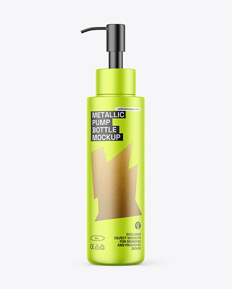 Metallic Pump Bottle Mockup