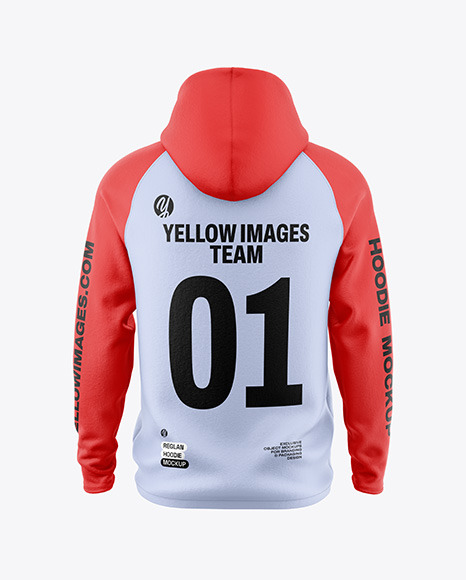 Men&#039;s Full-Zip Hoodie Mockup - Back View