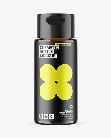 Amber Cosmetic Bottle Mockup