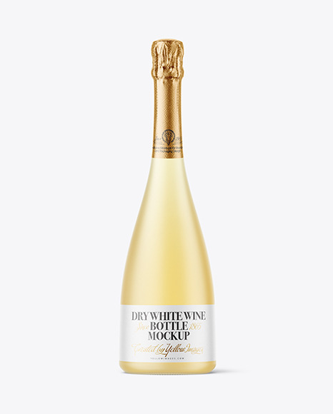 Frosted Glass White Wine Bottle Mockup
