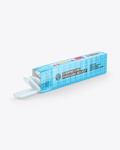 Glossy Packaging w/ Chewing Gum Pads Mockup