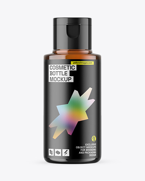 Amber Cosmetic Bottle Mockup