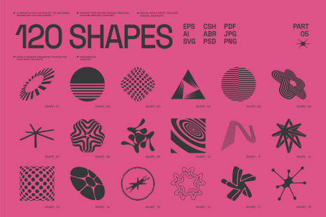 120 Abstract Geometric Shapes. Part 5