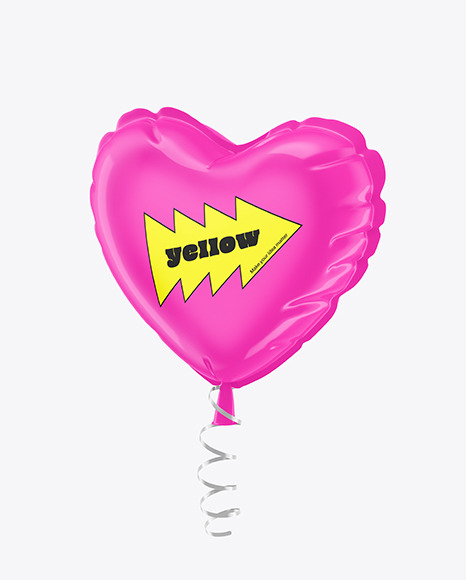 Glossy Heart Balloon Mockup