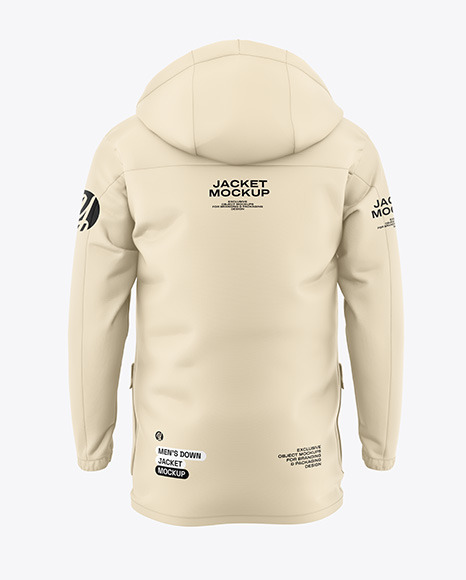 Men&#039;s Down Jacket Mockup - Back View