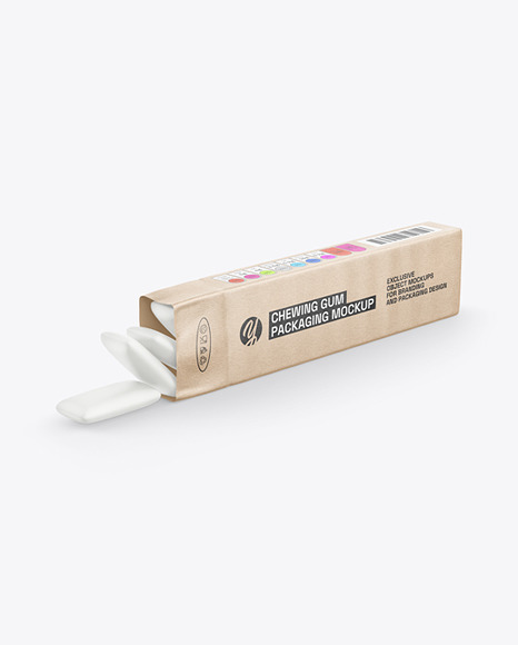Kraft Paper Packaging w/ Chewing Gum Pads Mockup