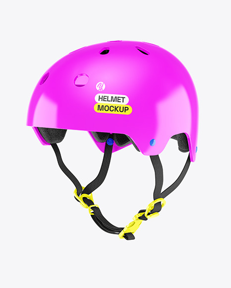 Glossy Helmet Mockup - Half Side View